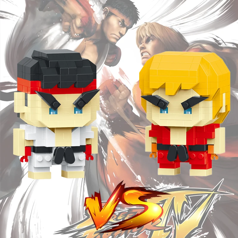 

Anime Lega Street Fighter Fighting Game Action Building Blocks KenMasters Hoshi Ryu ABS Building Blocks Birthday Gift For Boys