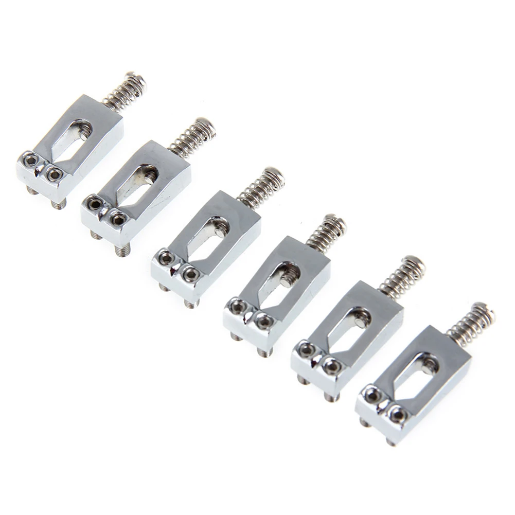 6x Tremolo Fixed Bridge Saddles with Wrench for Strat Electric Guitar Parts