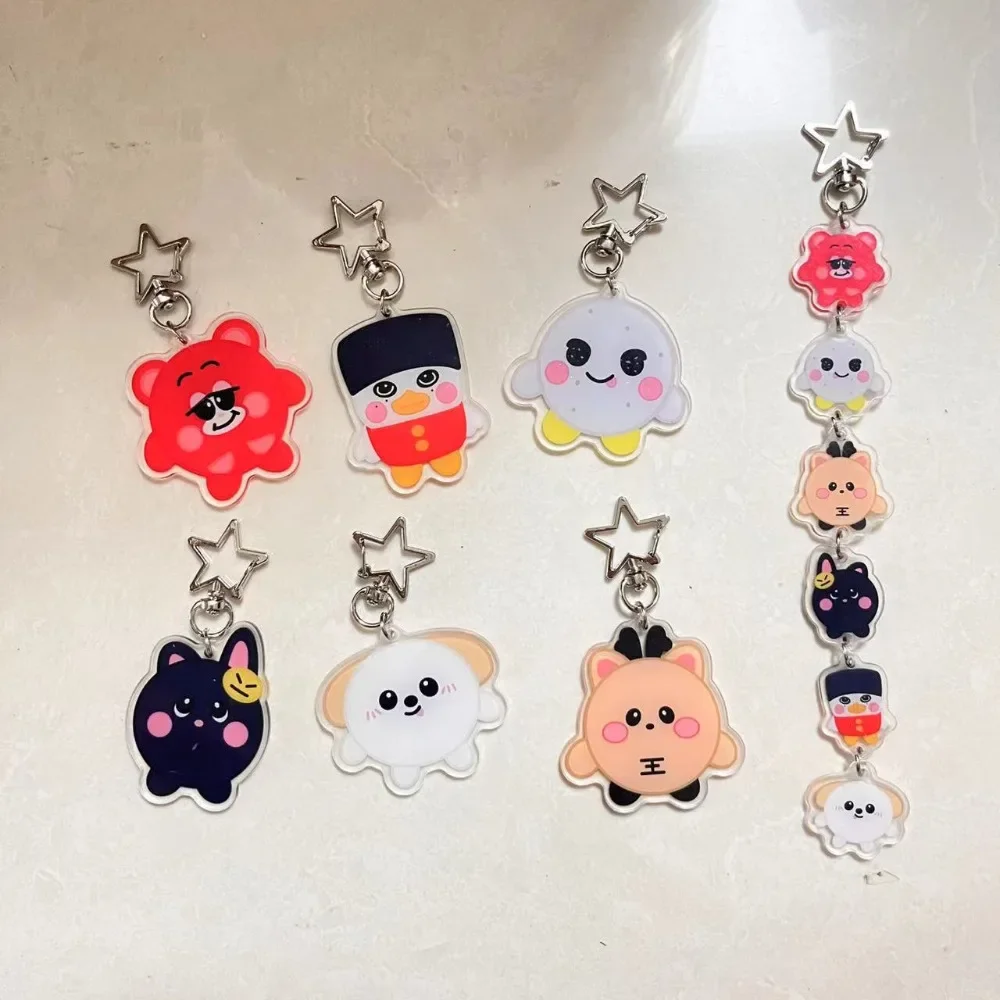 Korean RII Boy Band Group Keychain New Album Love 119 Cute Cartoon Image Sung Chan Keychain Holder Gift Bag Charm Accessories