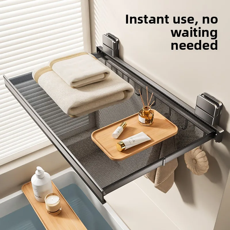 bathroom-towel-rack-suction-cup-expandable-towel-bar-clothes-storage-holder-no-drilling-needed-modern-aluminum-alloy-wall-mount