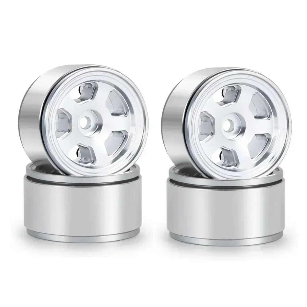 4 Stück 1,0 Zoll CNC Metall Beadlock Felgen für 1/24 RC Crawler Auto Axial SCX24 90081 AXI00002 Deadbolt Chevrolet B-17 Betty