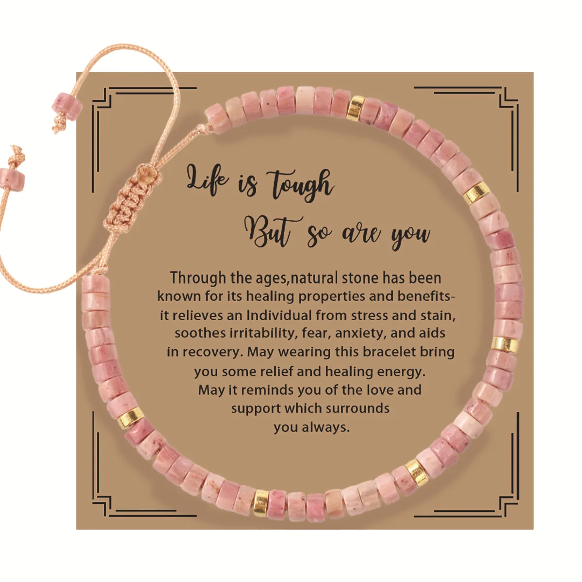 

Handwoven Imperial Jasper Beaded Bracelet Adjustable Gemstone Meditation Jewelry Natural Crystal Stone Bracelet Gemstone