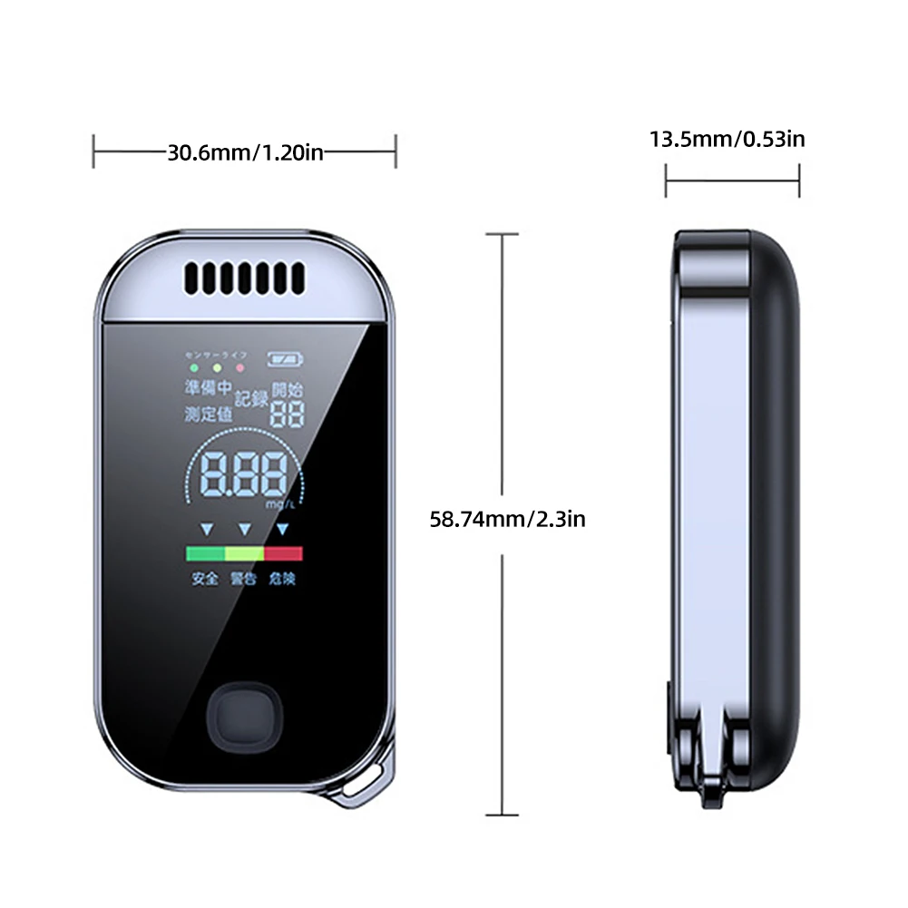 Digital Electronic Alcohol Tester High Precision Handheld Alcohol Analyzer LCD Display USB Rechargeable for Personal Use