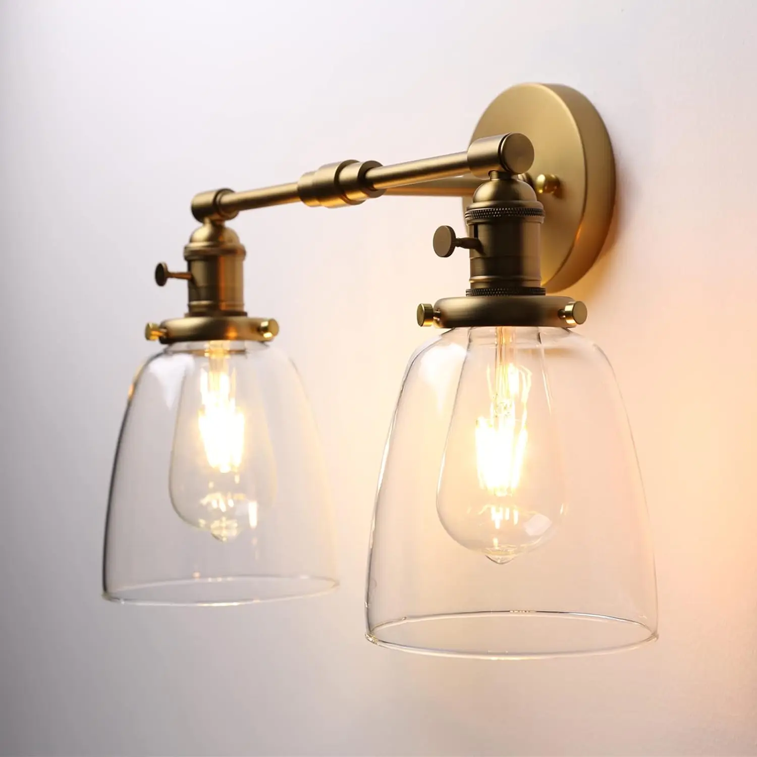 Badkamerijdelheid verlichtingsarmaturen, wandlamp met dubbele 5,6 inch belvormig helder