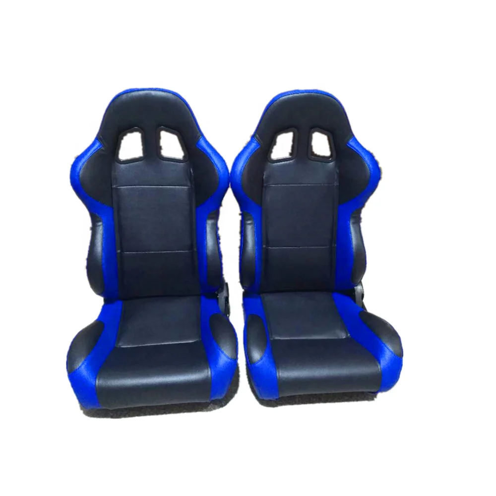 

Blue And Black PVC Leather Car Seat Universal For Adult Use Sport Car Seats Auto Parts Come With Slider