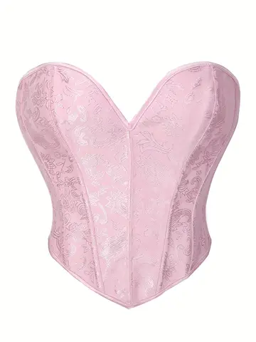 Pink lifting pattern corse strapless and supporting corset court shaping lady's shaping top  worn outside and worn inside