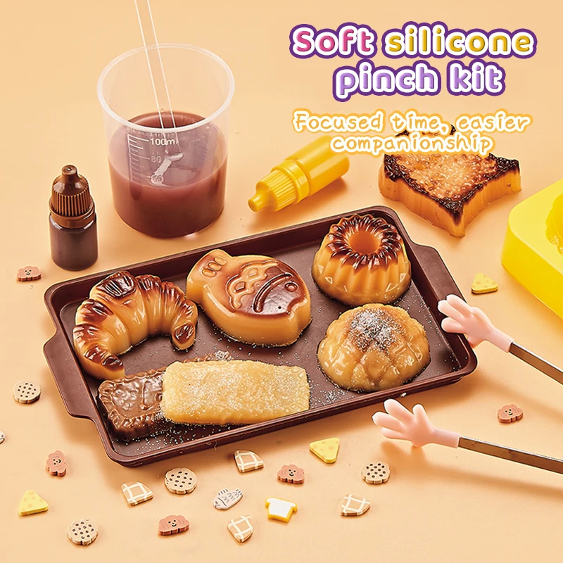 Kit DIY de silicona suave para hacer juguetes de comida Mochi, postres de pata de gato Kawaii, reutilizables, hechos a mano, para fiestas, regalos antiestrés para niños