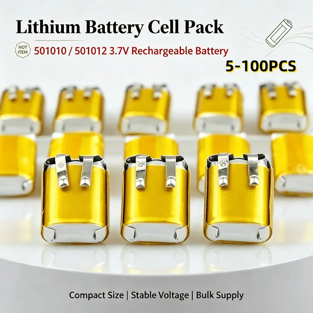 5-100pcs Rechargeable Polymer Lithium Batteries 501010 501012 Lipo 3.7V 35mAh Bluetooth Batteries For Headset LED Lights Mp3/mp4