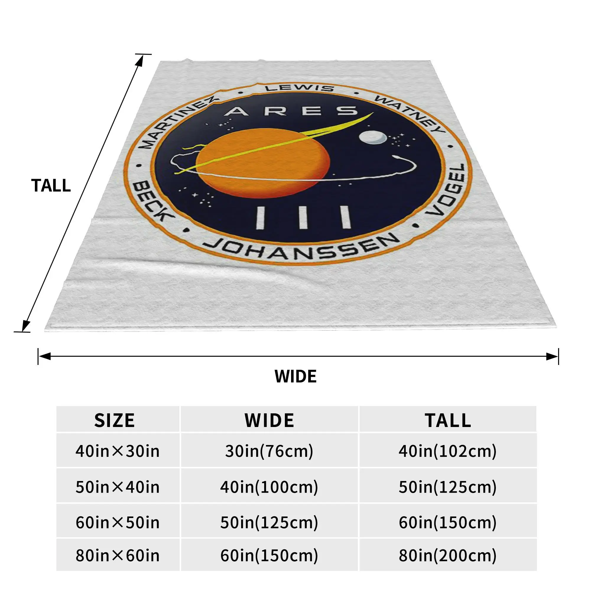 Ares 3 mission to Mars - The Martian Badg Blanket Soft Warm Flannel Throw Blanket Plush for Bed Living room Picnic Travel Home
