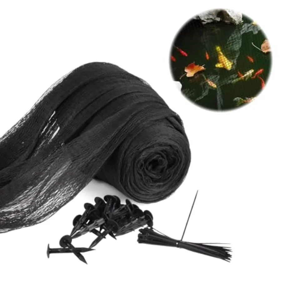 

Сверхмощная черная тканая сетка для пруда с мелкой сеткой для пруда кои 15 x 20 футов идеально подходит для защиты листьев и сдерживания птиц и кошек