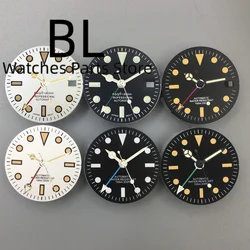 BLIGER 29MM Vintage Watch Dial With Retro Watch Hands Green Luminous Fit NH34 NH35 Automatic Movement Replacement Watch Parts