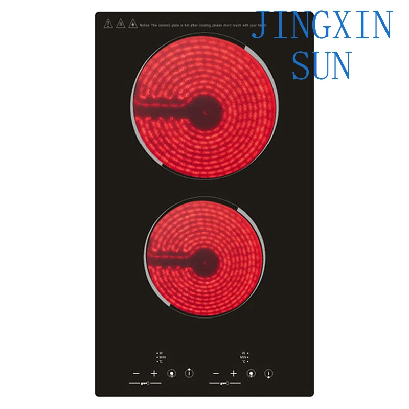 Kitchen 2 Rings Ceramic Cooker Induction Cooktop Double Electric Cooker Hob Heating Cooker Electric Stove Vertical Cooking Plate