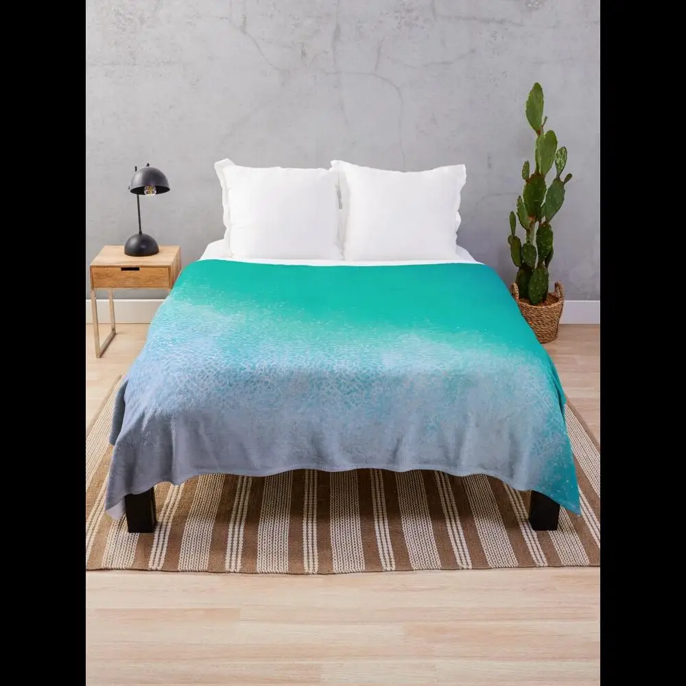 

Сверкающее одеяло с принтом океана, мягкий уютный декор для домашнего сада