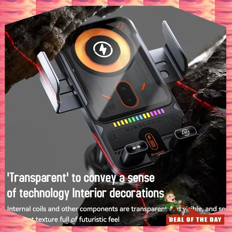 24-Hour Delivery Wireless Car Phone Holder 15W Wireless Fast Charging Infrared Induction Phone Stand Universal Transparent For I