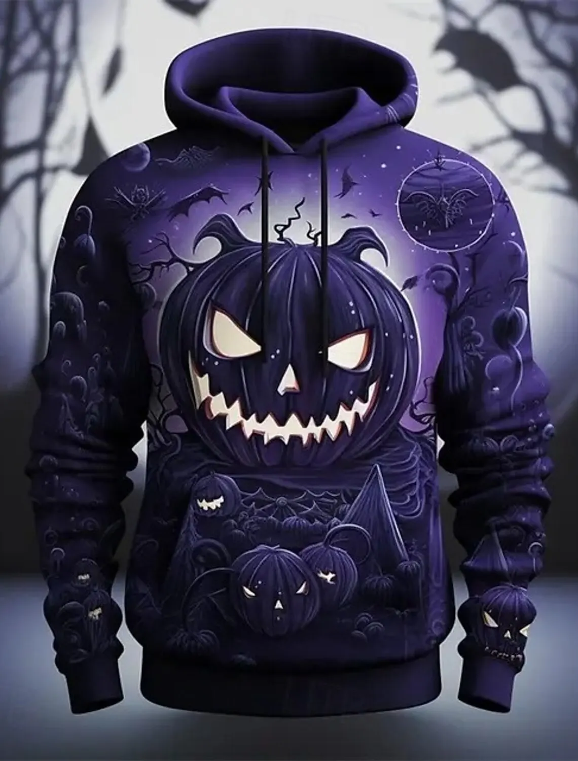 Halloween Men's Graphic Hoodie Pumpkin Prints Classic Casual 3D Pullover Holiday Fashion Hoodies Thin Style Long Sleeve Hooded