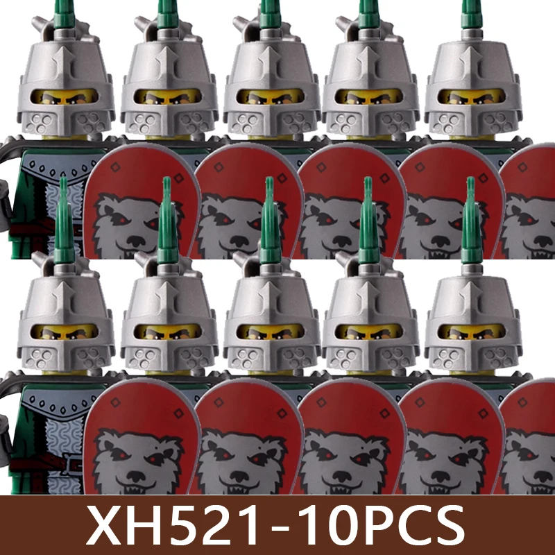 Mittelalterliche Militärfiguren Römischer Soldat Bausteine Burg Ritter Kreuzfahrer Kommandant Wikinger Ägyptischer Krieger Bausteine Spielzeug Geschenke – Detail 3