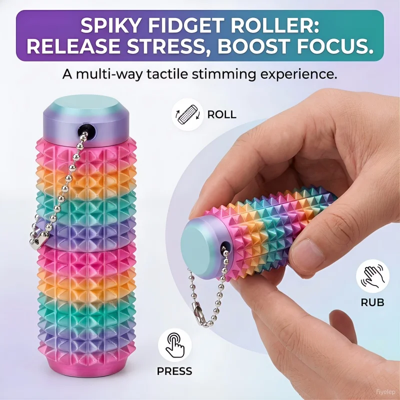 3D Printed Little Ouchies Spiky Sensory Toys Stress Relief Spiky Grippie Stim Keychain Stimming Toys Mini Grippie Fidget Toys