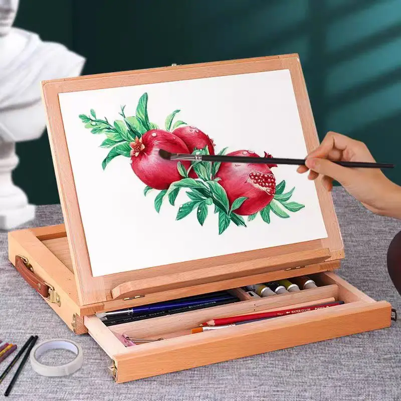 Multifunction Painting Easel Box Artist Desk Easel Portable Miniature Desk Light Weight Folding Easel For Storage During Trips