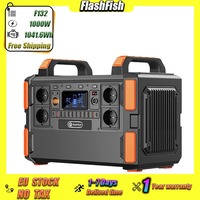 Flashfish F132 Portable Power Station 1041.6Wh Battery 1000W Solar Generator Home Backup Outdoor Camping Travel Mobile Power