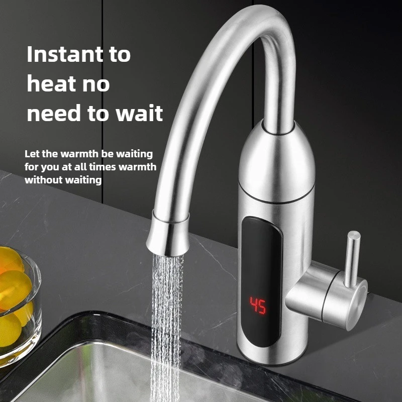 

Бытовой кухонный электрический смеситель, смеситель с быстрым нагревом и цифровым дисплеем с большим экраном, кухонные смесители из нержавеющей стали мгновенного действия