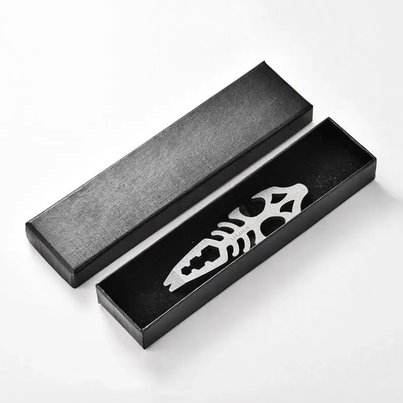 

Лом EDC из титанового сплава с ожерельем в форме рыбьей кости, брелок в подарок, многофункциональный инструмент для выживания EDC, открывалка для бутылок