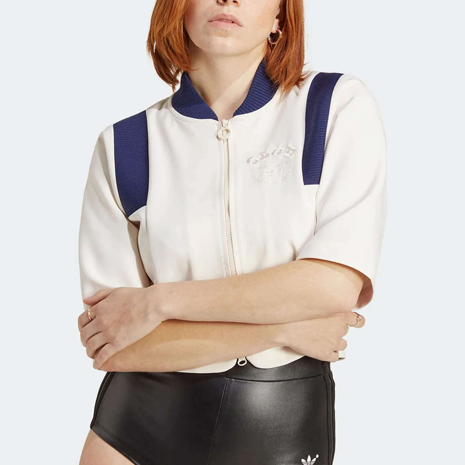 Adidas Authentic Three Leaves Women's Sports Casual Short Sleeve Jacket IB5793