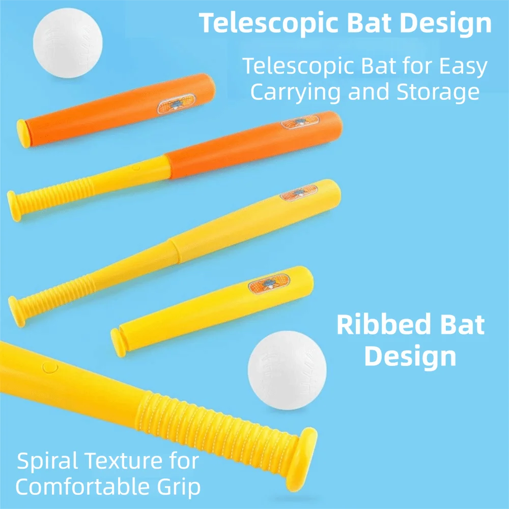 Creative Children Baseball Ball Colorful Remote Control Baseball Launcher Retractable Portable Baseball Practice Tool