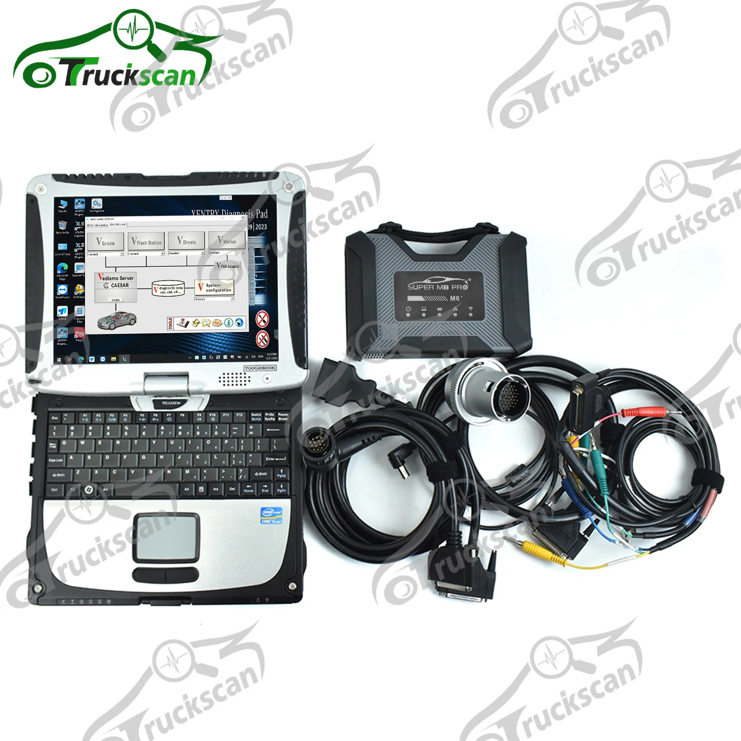 

Super MB PRO M6+ Add NEW For M6 Plus DOIP V CI For BENZ Dealer Diagnosis Car Truck Bus VAN Scanner and cf19 laptop