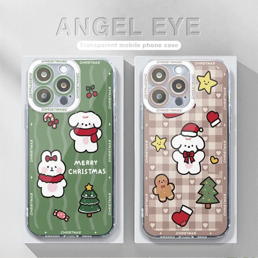 Christmas Cartoon Puppy Phone Case for Xiaomi Redmi Note 11 Pro 5G 11S 12 13 11 Pro Plus 10S 10 Pro 13 5G Transparent Capa Cover image 2
