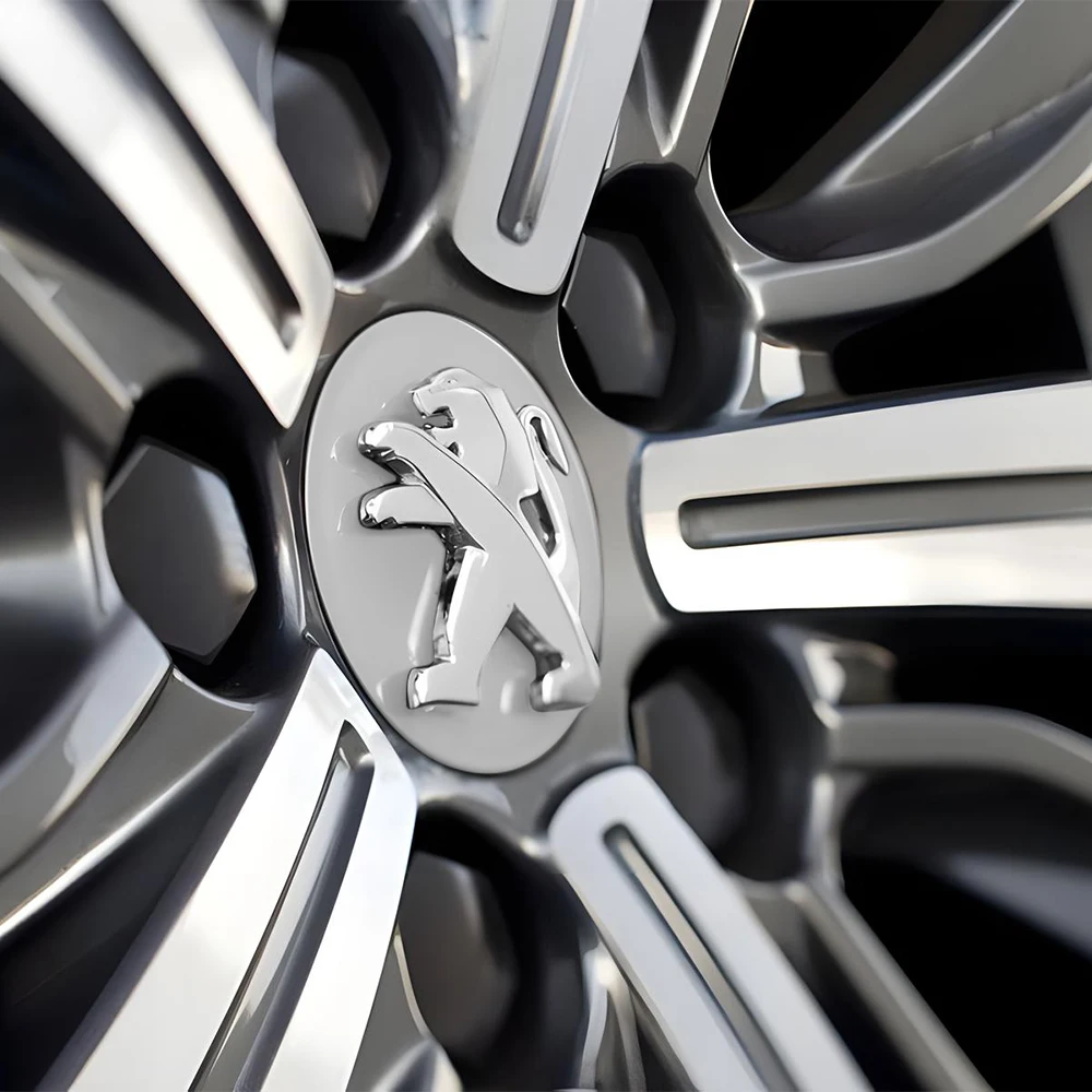 4 Stück 60mm Auto-Radnabenkappen Reifen-Nabenkappen-Embleme für Peugeot 2008 3008 306 307 308 206 207 208 107 508 408 Zubehör – Detail 14
