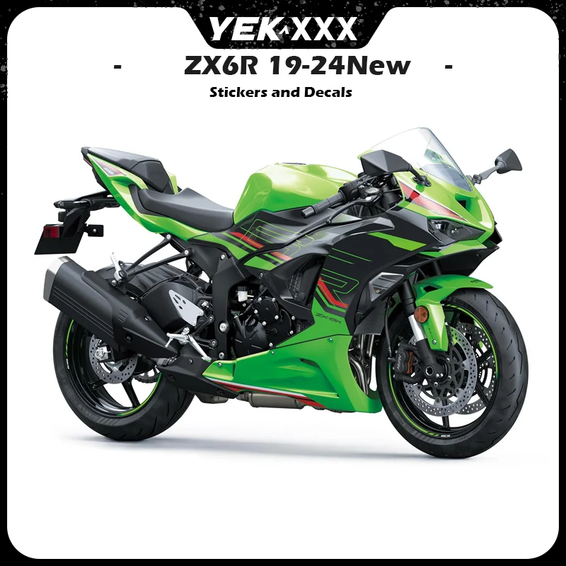 

Full Body Fairing Shell Sticker Decal For Kawasaki ZX-6R 636 2019-2024+ ZX6R - OEM Replacement Version Metal Flash Design