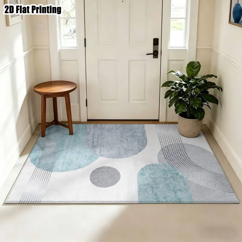 1Pc Morandi Geometric Stripe Rug, Machine Washable, Personalized Decoration, Modern Minimalist Style, Applicable to Living Room, Bedroom, Entryway, Office, Corridor and Other Areas