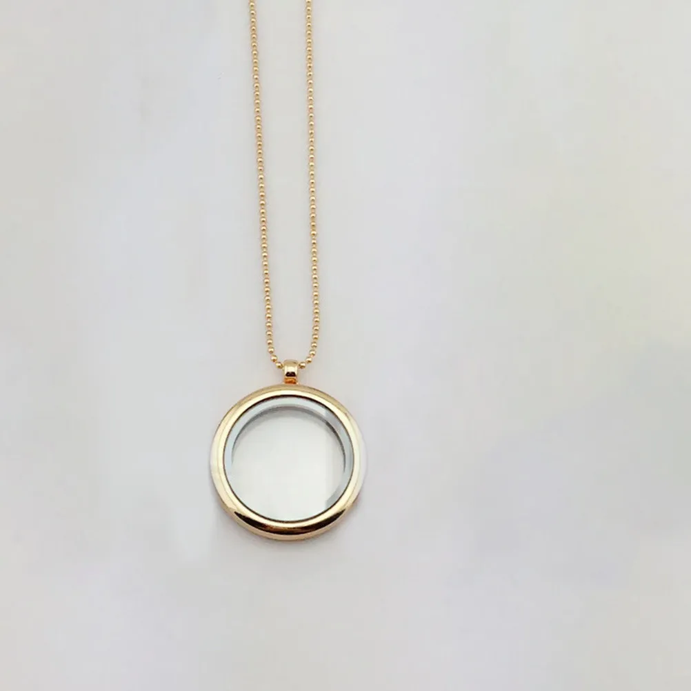 

2Pcs Picture Frame Pendant Tray Round Glass Alloy Mini Photo Necklace for Women Men DIY Craft Projects Decorative Locket Pendant