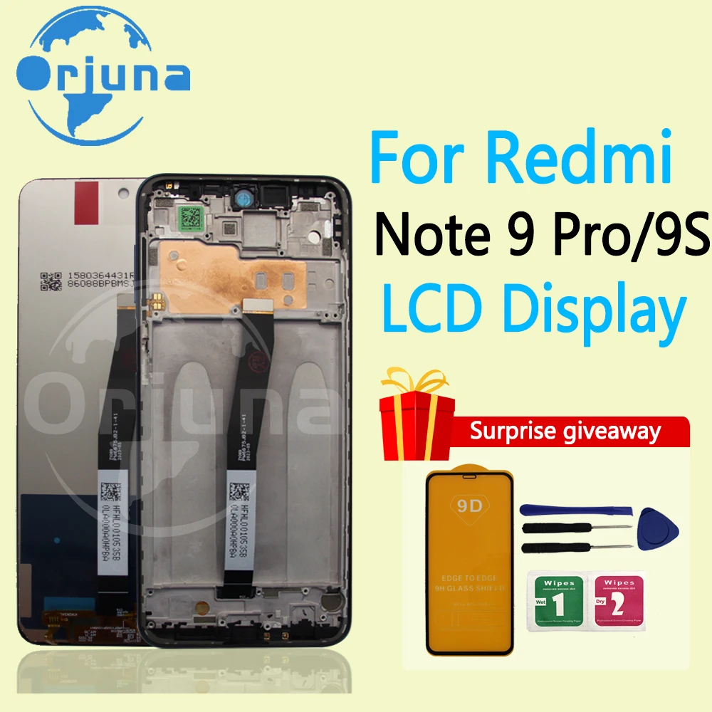 LCD For Xiaomi Redmi Note 9 Pro LCD Display Touch Digitizer Screen For Redmi Note 9S LCD Screen M2003J6A1G Replacement Parts