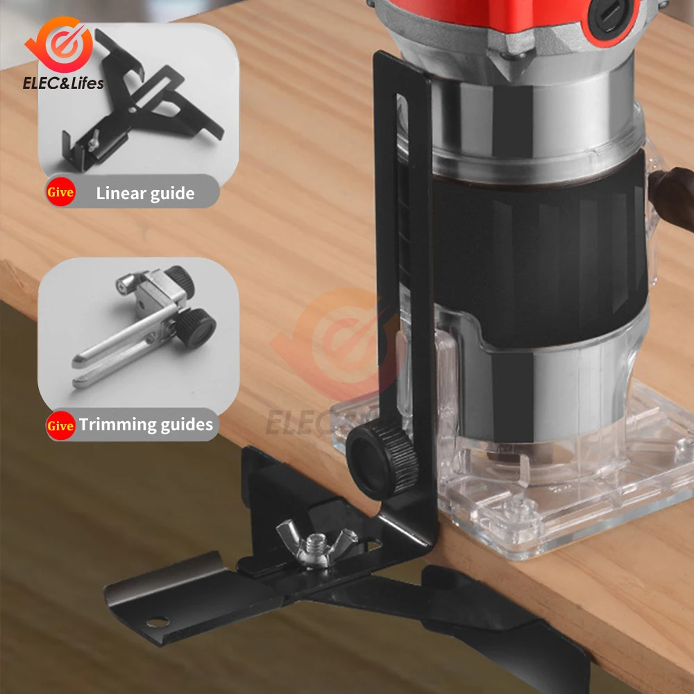 220V 800W 30000rpm Manual Wood Router Woodworking Electric Trimmer With Milling Cutter Machines Power Carpentry Tool Combo Kit