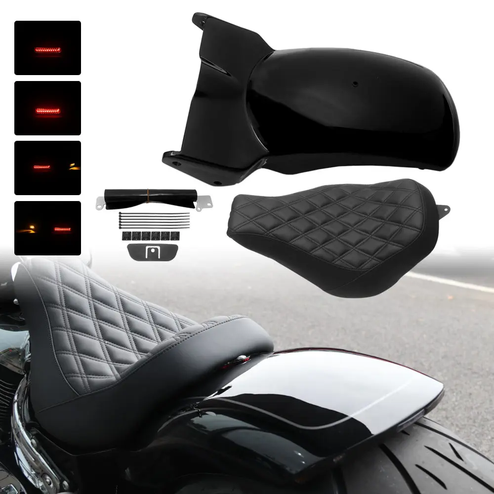 Motorcycle Rear Fender Mudguard And Solo Driver Seats Kits For Harley Softail Street Bob Low Rider Slim Sports Glide 2018-2026