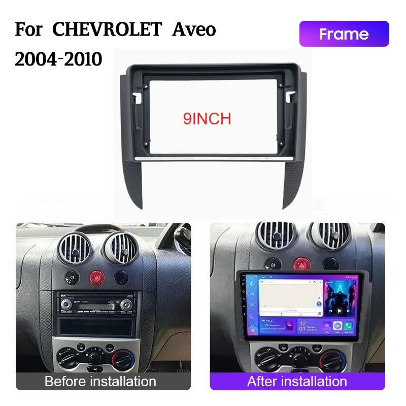 9 pulgadas para Chevrolet Aveo 2004 - 2010 2 Din Panel de marco de CD DVD para coche reproductor de Radio adaptador de ajuste de Audio Kits de ajuste de tablero Panel Facia