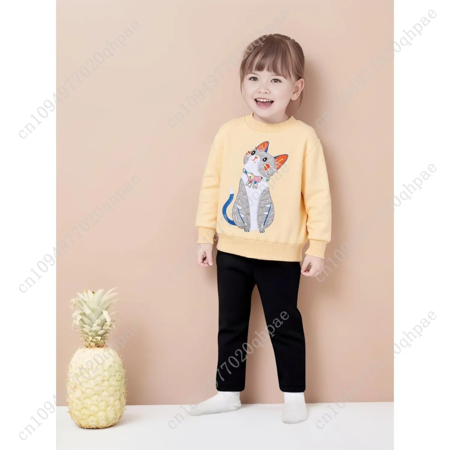 Peuter Baby Meisjes Sweatshirts Kinderen Winterkleding Casual Shirts Met Lange Mouwen Ronde Hals Trui Tops 2T-7T
