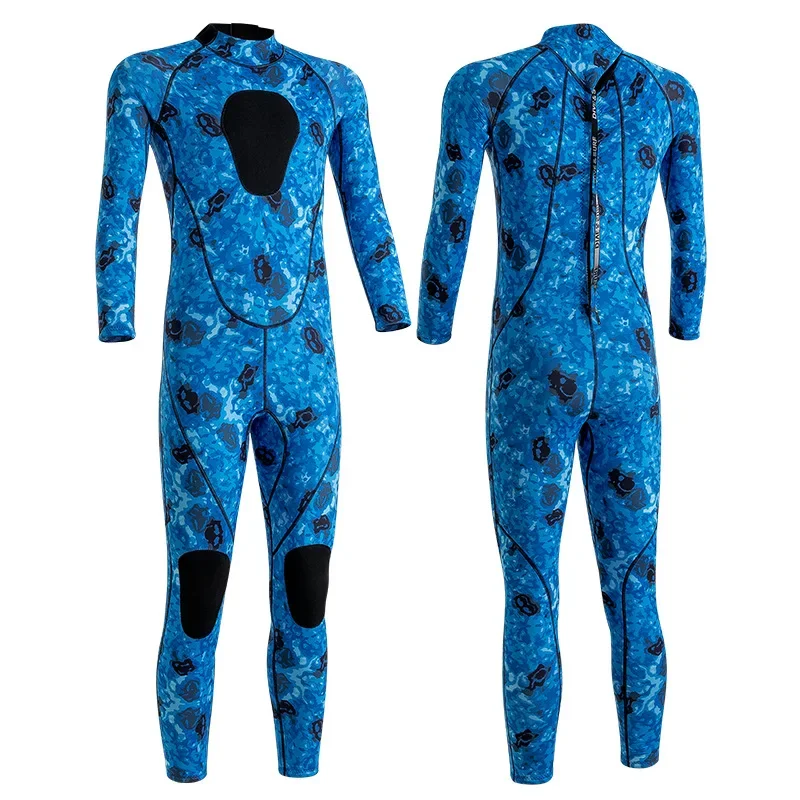 

Adults 3mm Neoprene Diving Suit Men's Winter Swimming One-piece Swimsuit Snorkeling Suit Camouflage Surfing Suit Women's Wetsuit
