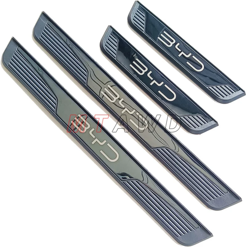 For BYD Shark Sealion 6 Seal U 2021-2026 Stainless Chrom Car Door Sill Scuff Kick Plate Guard Pedal Protector Cover Trim Styling