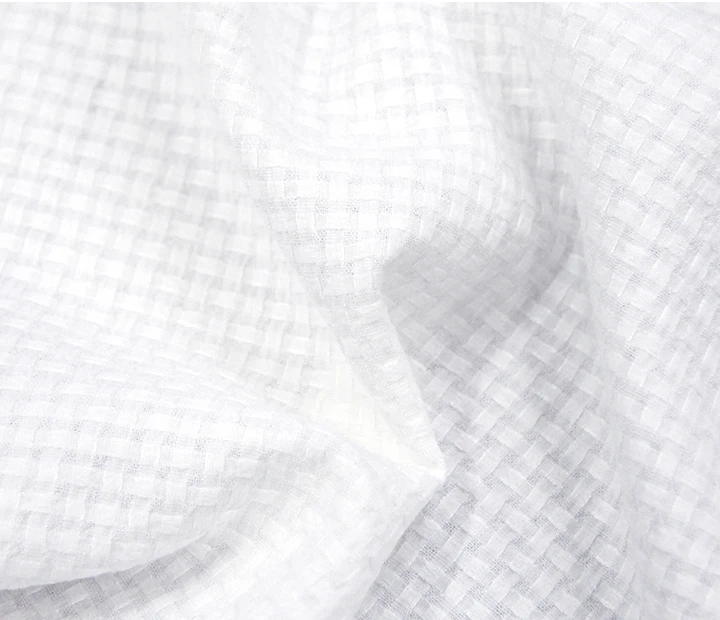 

White Cotton Mesh Woven Grid 100% Cotton Fabric Summer Shirt Dress Clothing Hanfu Designer Plaid Fabric Cotton Sewing Fabrics