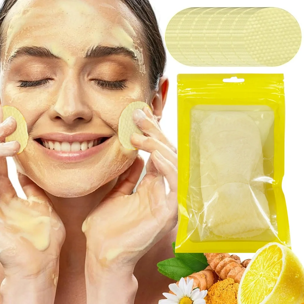 

GZE Kojic Acid & Turmeric Cleansing Pads Exfoliating Brightens Glow Energizes Skin Enhance Skin Deep Cleansing Makeup Remover