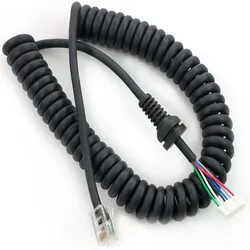 Walkie Talkie Speaker Microphone Cable for YAESU FT 7800/1907/8800/8900/7900/1807 MH48A for Car Radio Telephone Spring Line