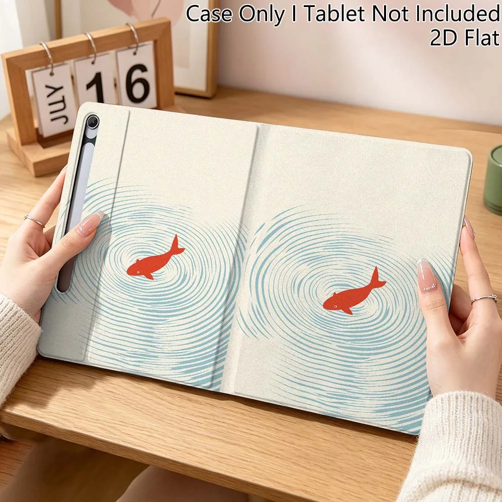 

Line Art Vertical Fish Shrimp For Samsung Galaxy Tab S10 S9 S8 S7 FE Lite Soft Flexible Support Tablet Case Gift