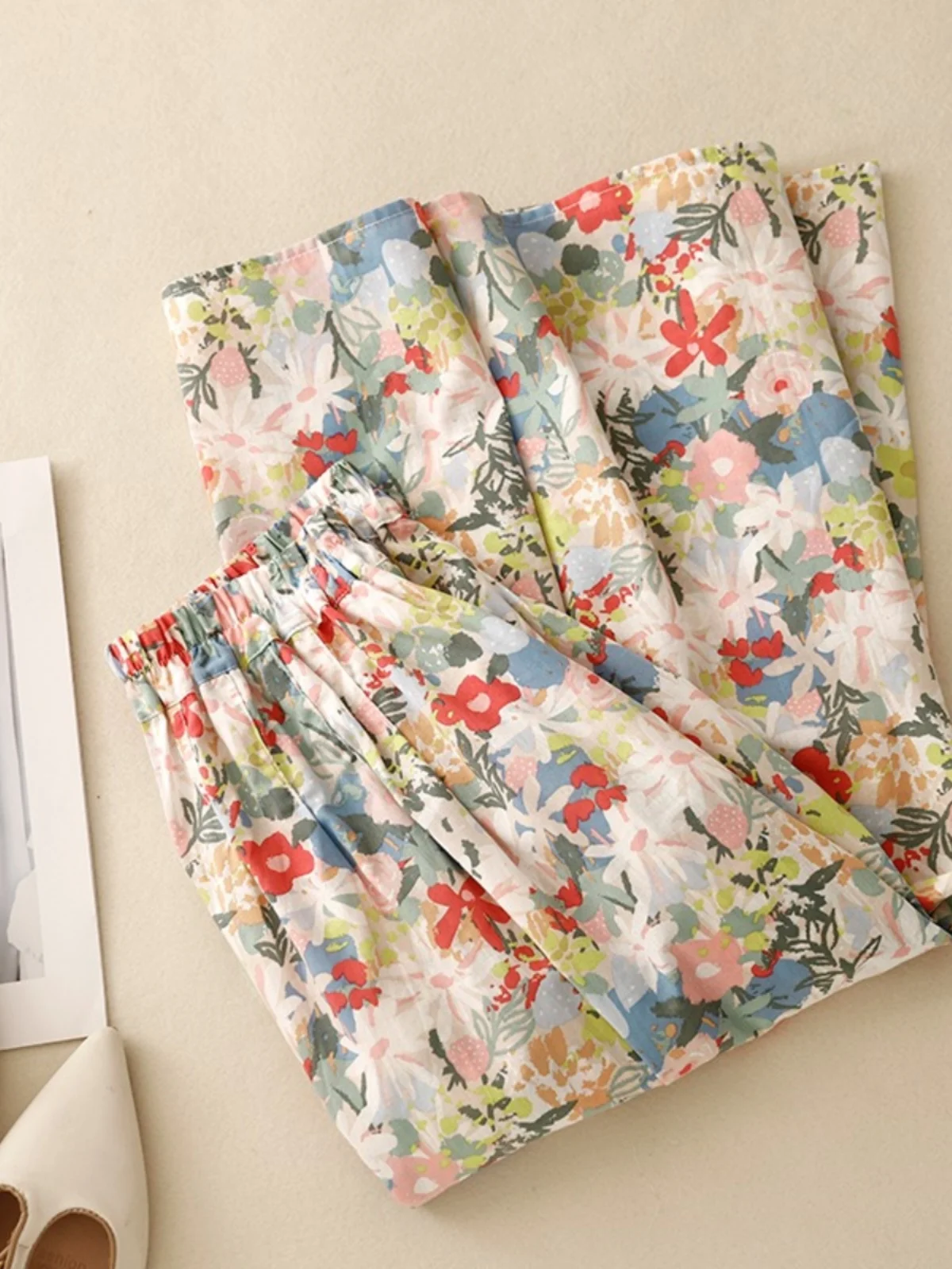 الأزهار طباعة الكتان ألف خط ميدي تنورة المرأة الصيف 2024 جديد ريترو Sle عالية الخصر الأزهار القطن الكتان f-طول تنورة