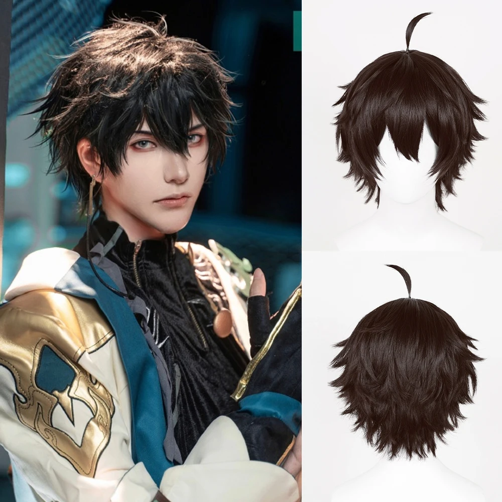 

RANYU Honkai Star Rail Dan Heng Wig Short Synthetic Straight Black Brown Game Cosplay Hair Wig for Party