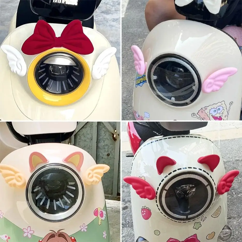 

Bowknot Motorcycle Decorative Wings Flowers Helmet Decorative Accessories dragonfly Cartoon Motocross Stickers Electric Car