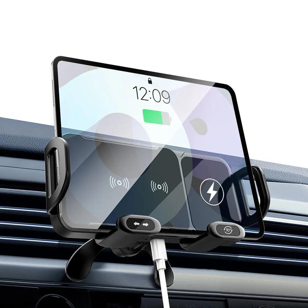 Автомобильное беспроводное зарядное устройство, вращающийся на одно касание, быстрая зарядка, держатель для сотового телефона, вентиляционное отверстие, крепление для сотового телефона для складного экрана телефона