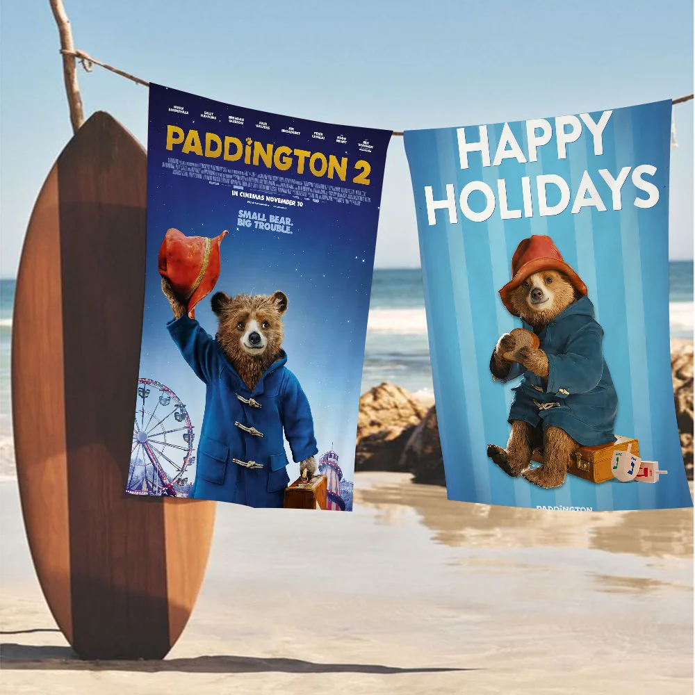 

P-Paddington Movie Anime Beach Swimming Towel Soft Absorbent Washcloth Children's Gifts For Kids Travel Camping Gym