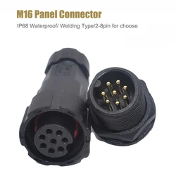 M16 Waterproof Aviation Plug Socket IP68 2 3 4 5 6 7 8 Pin Signal Wire to Board Connector Male Female Soldering Wire Connectors